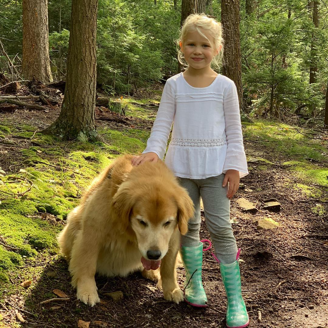 Finley with her most favorite hiking friend